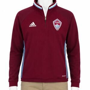 Adidas Colorado Rapids MLS Soccer 1/4 Zip Pullover Shirt Mens Sz L Burgundy
